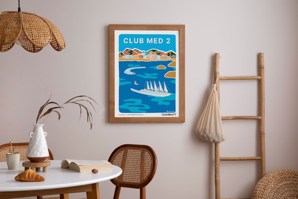 Affiche Club Med 2 – Méditerranée (Europe & Côtes Méditerranéennes, Blandine Lamy)