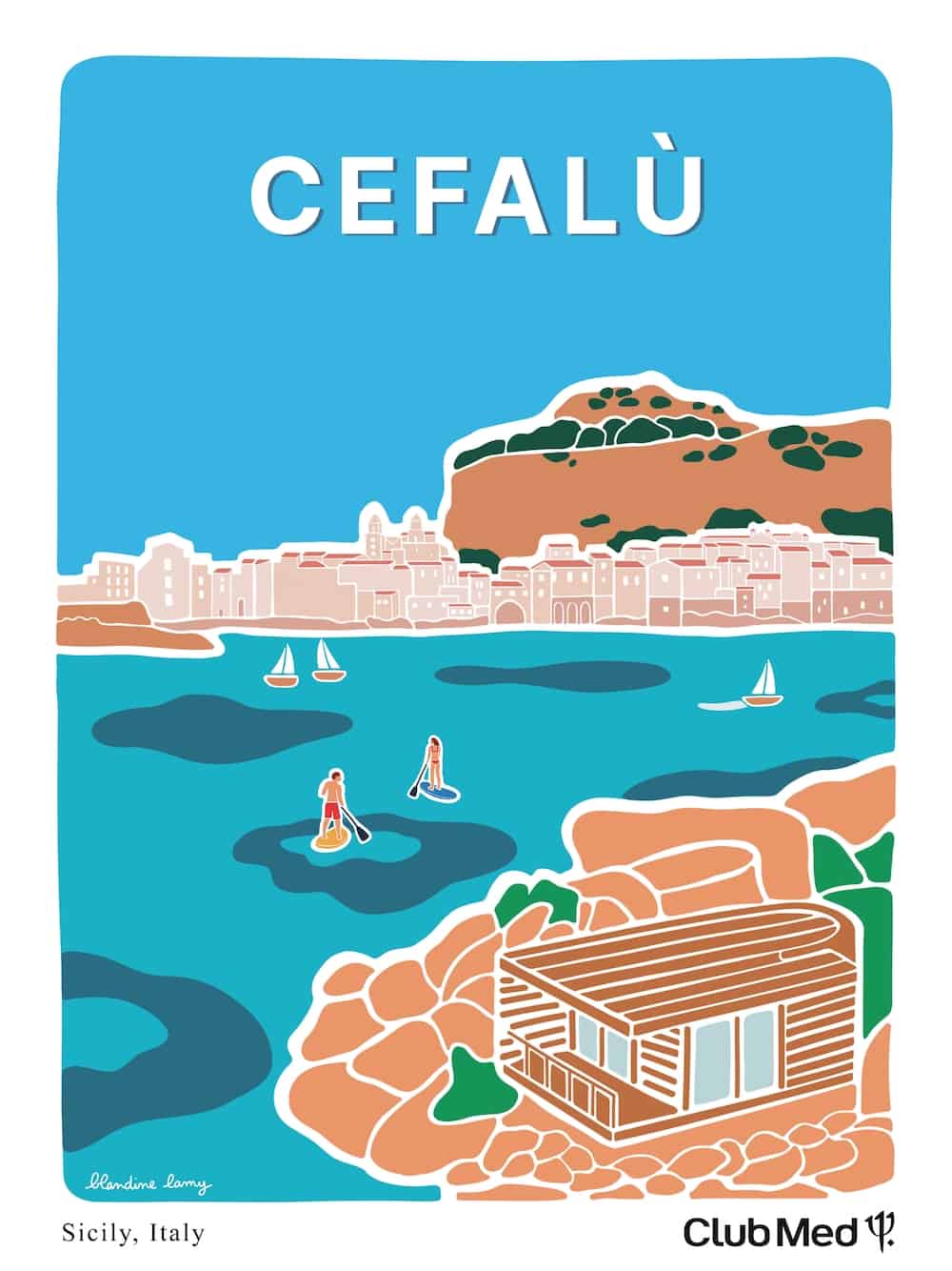 Affiche Cefalu – Méditerranée (Europe & Côtes Méditerranéennes, Blandine Lamy)